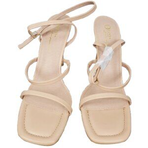 Olivia Ferguson women's nude strap sandal heels size 9